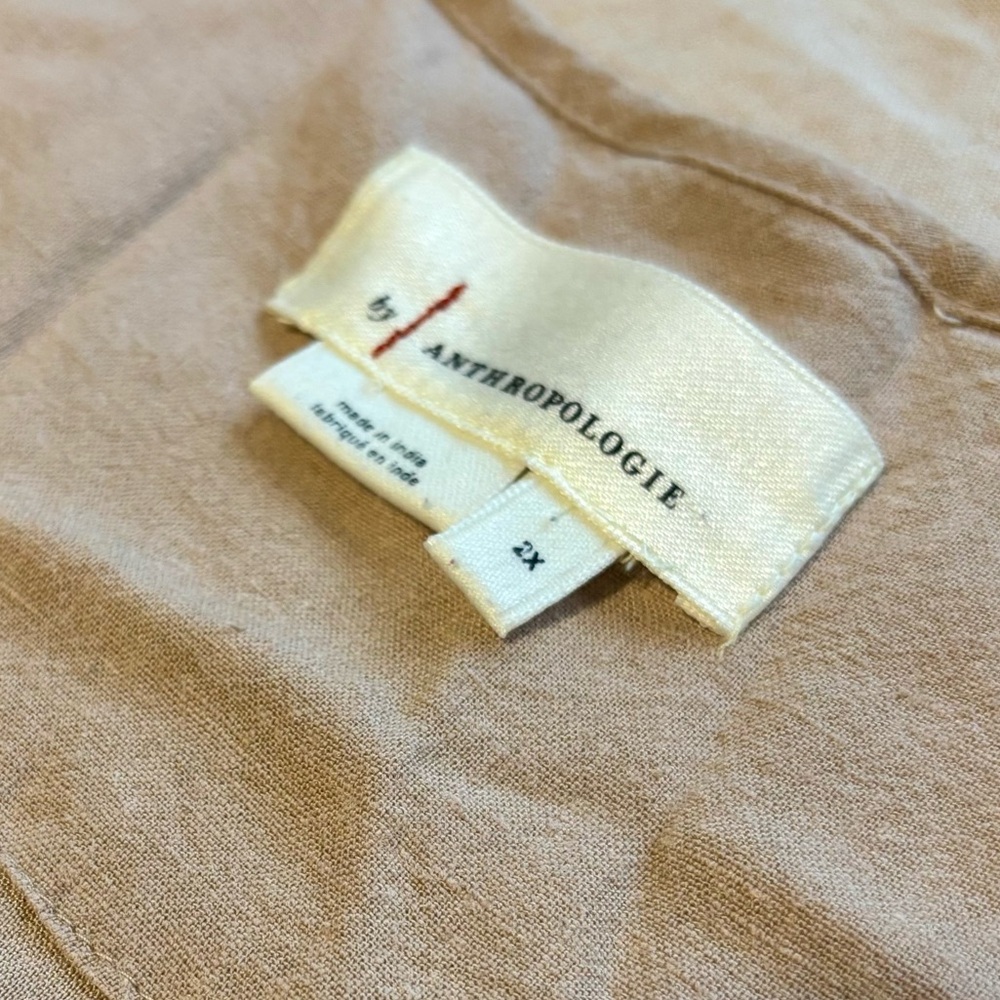 Somerset Linen Blend Maxi Dress | Anthropologie | 2X | Natural - Picture 2 of 8